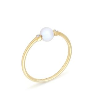 Kendra Scott Pearl 14k Gold Ring w/2 diamonds
